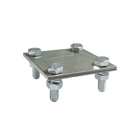 Зажим заземления полоса/полоса крестообразный без пром. пластины, нерж. Зажим заземления полоса/полоса крестообразный без пром. пластины, нерж.