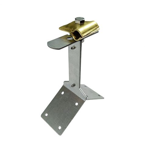 Держатель-зажим проводника круглого 8-10 мм для конька, высота 110 мм, латунь Держатель-зажим проводника круглого 8-10 мм для конька, высота 110 мм, латунь