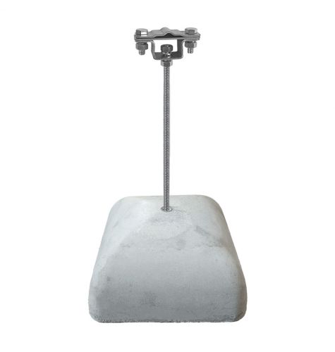 Держатель полоса/пруток для плоской кровли 300 мм, оцинк. с бетоном 3.5 кг Держатель полоса/пруток для плоской кровли 300 мм, оцинк. с бетоном 3.5 кг