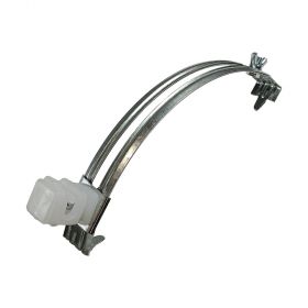 Держатель проводника круглого 6-8 мм для конька прозрачный, оцинк.  Держатель проводника круглого 6-8 мм для конька прозрачный, оцинк.