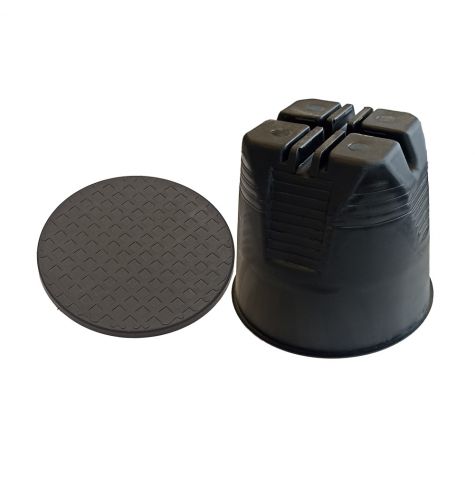 Держатель h110мм проводника круглого 8-10 мм для плоской мембранной кровли, пластик с бетоном Держатель h110мм проводника круглого 8-10 мм для плоской мембранной кровли, пластик с бетоном