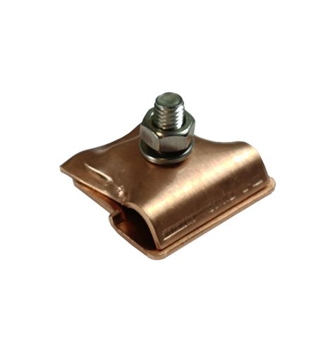 Держатель проводника круглого 6-10 мм для фальца 0.7-3 мм, медь Держатель проводника круглого 6-10 мм для фальца 0.7-3 мм, медь