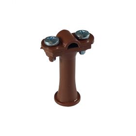 Держатель проводника круглого 6-10 мм коричневый, высота 59 мм, пластик