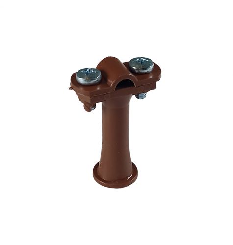 Держатель проводника круглого 6-10 мм коричневый, высота 59 мм, пластик Держатель проводника круглого 6-10 мм коричневый, высота 59 мм, пластик