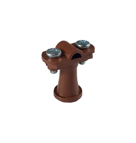 Держатель проводника круглого 6-10 мм коричневый, высота 38 мм, пластик