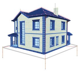 Комплект молниезащиты частного дома MZ – 8 Б для бетонного фасада, оцинк.