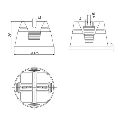 Держатель h86мм проводника круглого 10-12 мм для плоской мембранной кровли, пластик с бетоном Держатель h86мм проводника круглого 10-12 мм для плоской мембранной кровли, пластик с бетоном