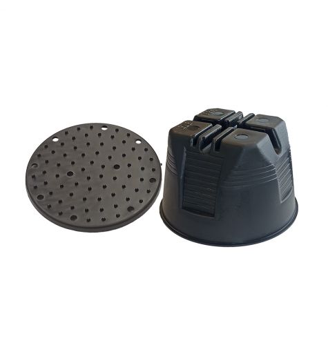 Держатель 76 мм проводника круглого 8-10 мм для плоской кровли, пластик с бетоном Держатель 76 мм проводника круглого 8-10 мм для плоской кровли, пластик с бетоном