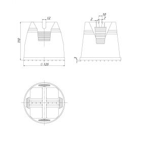 Держатель h110мм проводника круглого 8-10 мм для плоской кровли, пластик