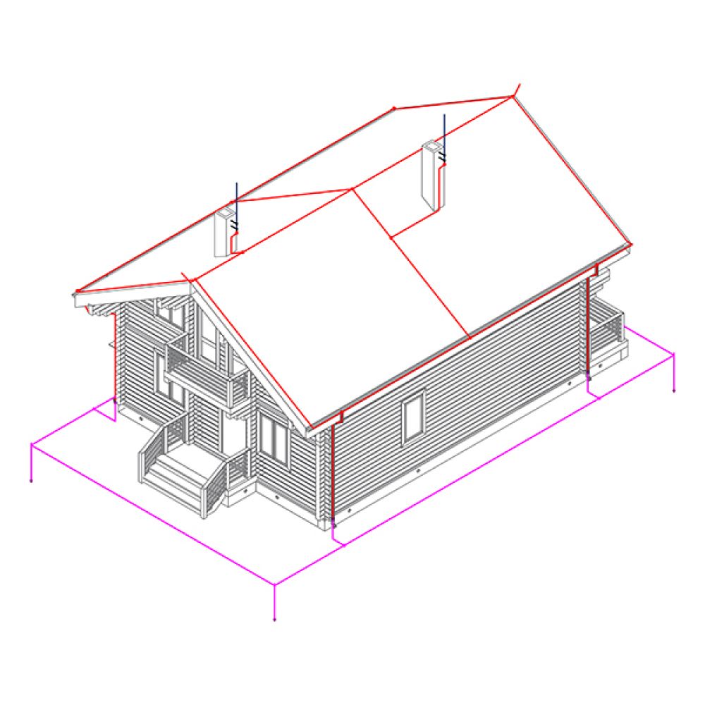  молниезащиты частного дома MZ – 15 Д для деревянного фасада .