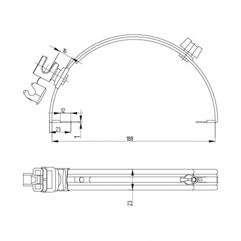 Держатель проводника круглого 6-8 мм для конька прозрачный, оцинк. 