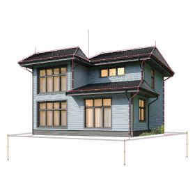 Комплект молниезащиты частного дома MZ – 8 Д для деревянного фасада, оцинк.