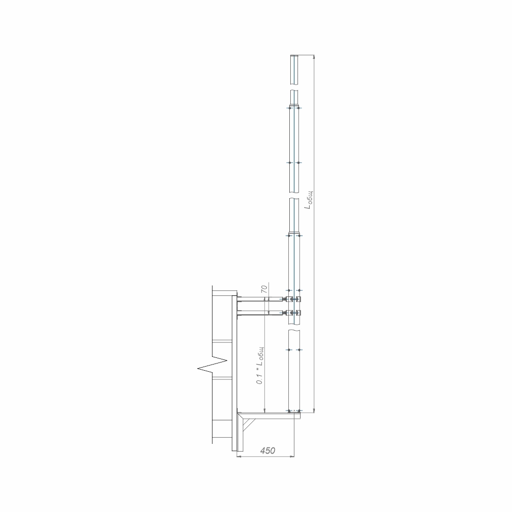 Молниеотвод стеновой СМСАс-12/3