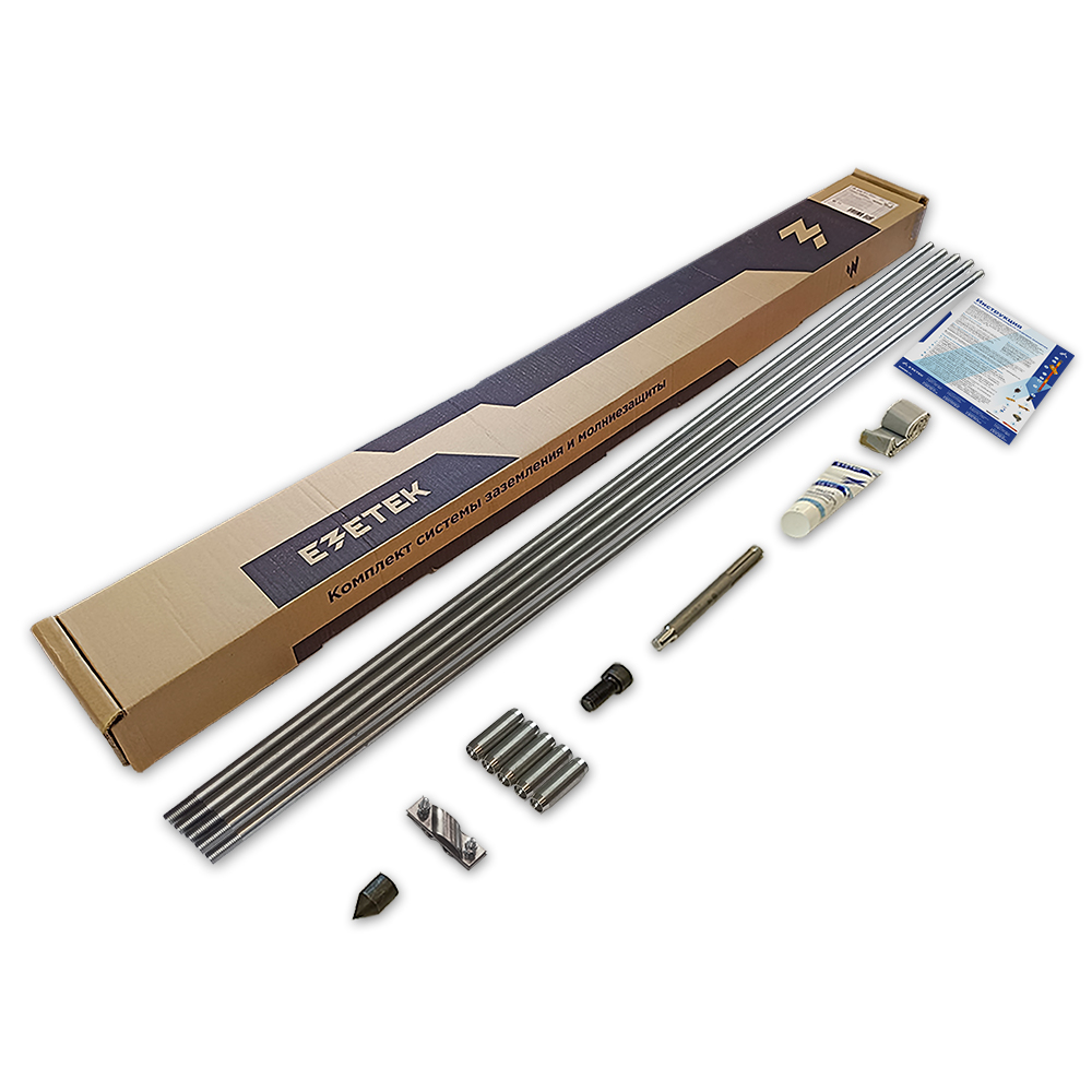 Комплект заземления CN – 7,5 (7,5 метров, 16 мм, 5 х1500 мм) с насадкой SDS-max