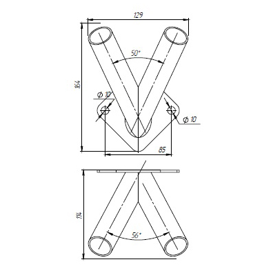 Флагшток - кронштейн двойной