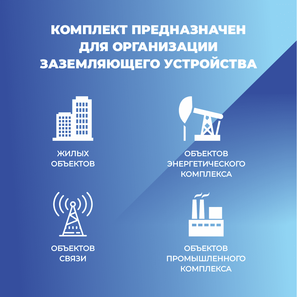 Комплект заземления EZ – 45 (45 метров, 14 мм, 30 х 1500 мм) с насадкой SDS-max