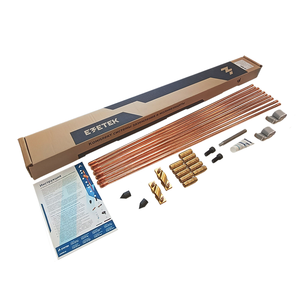 Комплект контура заземления EZ – 15 (15 метров, 14 мм, 10 х 1500 мм) с насадкой SDS-max
