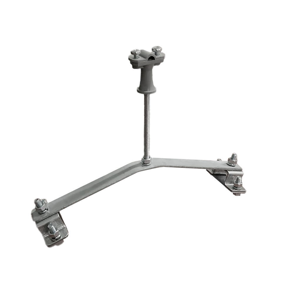 Держатель проводника круглого 6-10 мм для конька опорный, серый, оцинк.