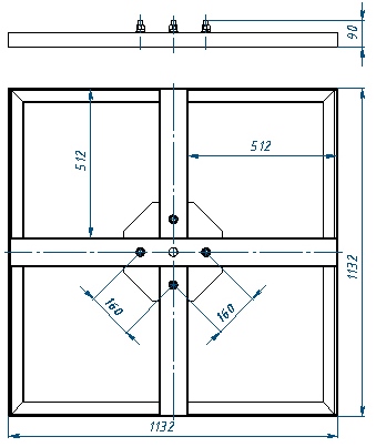 Основание под утяжелители для молниеотвода  до 12 м с мачтой секционной