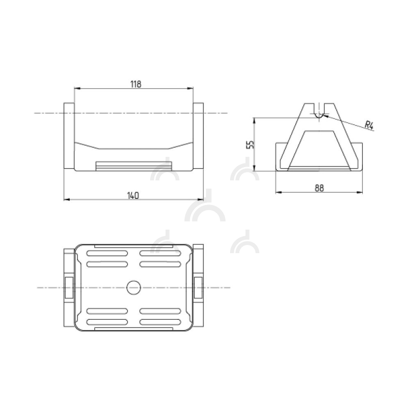 Держатель проводника круглого 8 мм для плоской кровли, пластик