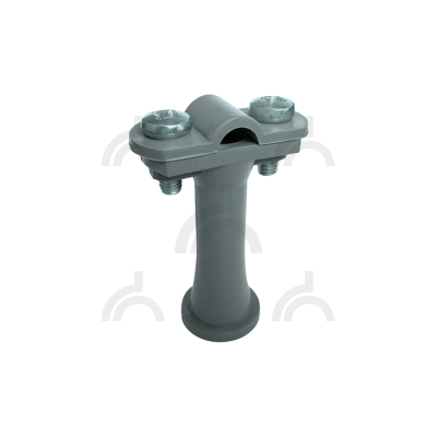 Держатель проводника круглого 6-10 мм серый, высота 59 мм, пластик