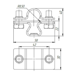 Держатель молниеприемника 22 мм, нерж.
