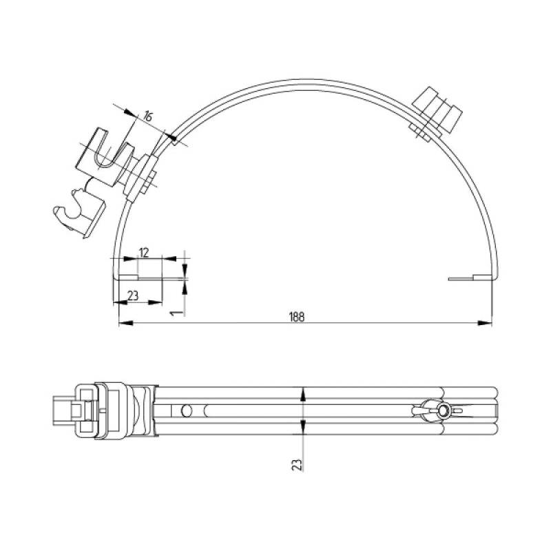 Держатель проводника круглого 6-8 мм для конька, медь