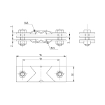 Зажим заземления полоса/пруток — полоса/пруток диагональный, латунь