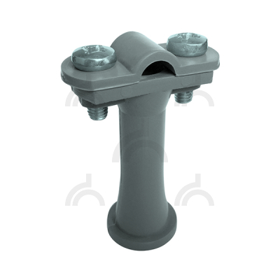 Держатель проводника круглого 6-10 мм серый, высота 59 мм, пластик