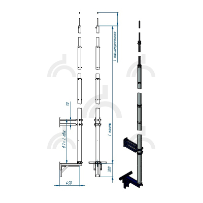 Молниеотвод стеновой СМСАс-13/3