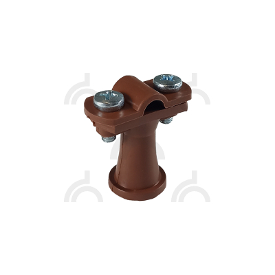 Держатель проводника круглого 6-10 мм коричневый, высота 38 мм, пластик