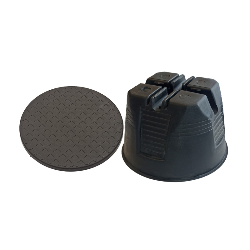 Держатель h86мм проводника круглого 10-12 мм для плоской мембранной кровли, пластик с бетоном