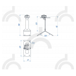 Держатель-зажим проводника круглого 8-10 мм для конька, высота 110 мм, латунь