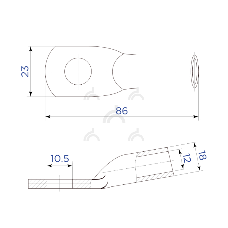 Наконечник ТА 70-10-12, алюм.