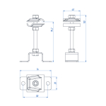 Держатель-зажим соединительный круглого проводника 8-10 мм опорный с пазом, оцинк.