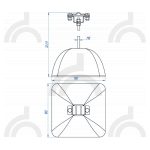 Держатель полоса/пруток для плоской кровли 300 мм, оцинк. с бетоном 3.5 кг