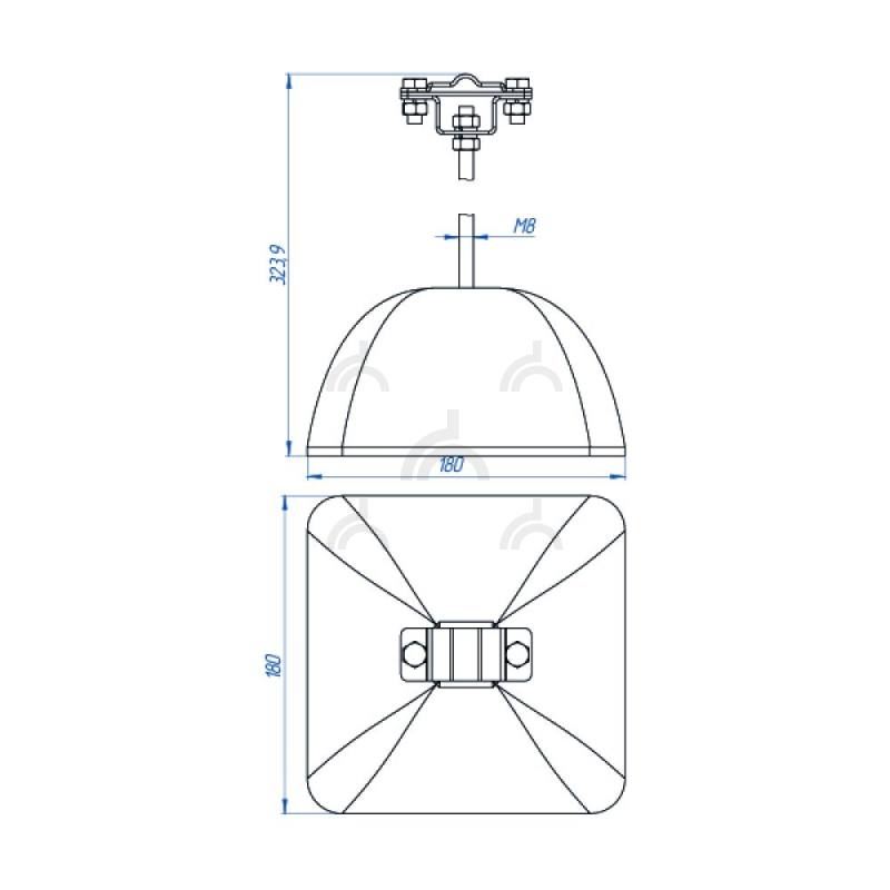 Держатель полоса/пруток для плоской кровли 300 мм, оцинк. с бетоном 3.5 кг
