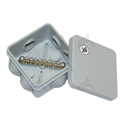 Коробка уравнивания потенциалов 70х70х40 мм, 8 подключений