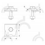 Зажим соединительный круглого проводника 8-10 мм прижимной, оцинк.