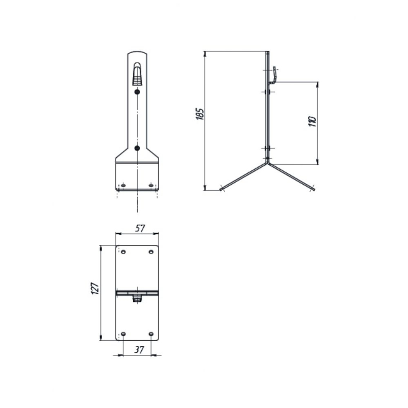 Держатель проводника круглого 6-10 мм для конька, высота 110 мм, оцинк.
