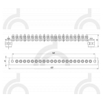 ГЗШ 20 подключений 600х40х4 мм, оцинк.