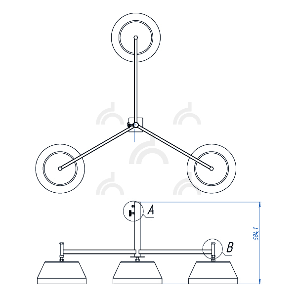 Тренога мачты молниеприемной СММ с утяжелителями