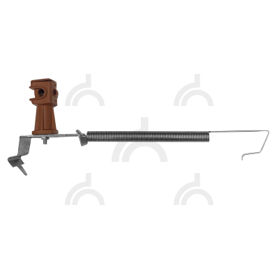 Держатель проводника 6-8 мм на кровле с пружиной для коньковой черепицы коричневый высота 36 мм, оцинк.