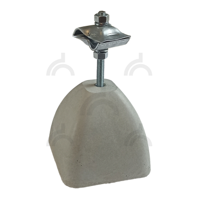 Держатель-зажим соединительный круглого проводника 8-10 мм, шпилька 100мм, оцинк. с бетоном 2 кг