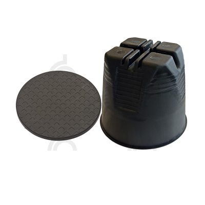 Держатель h110мм проводника круглого 8-10 мм для плоской мембранной кровли, пластик с бетоном