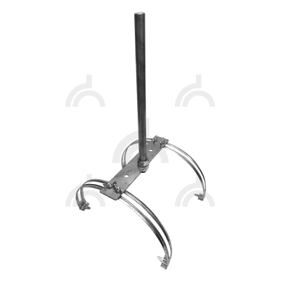 Держатель молниеприемника 1-2 м на круглый конёк сдвоенный, оцинк.