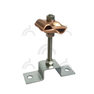 Держатель-зажим соединительный круглого проводника 8-10 мм опорный, медный