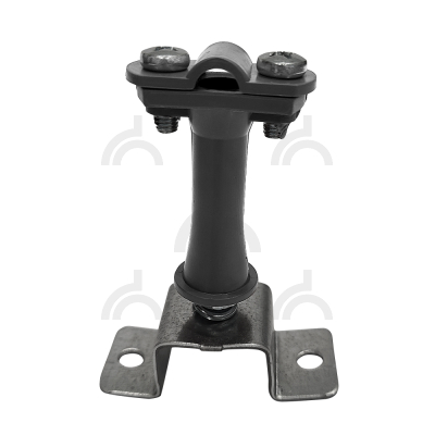 Держатель проводника круглого 6-10 мм на П-образной пластине  серый, высота 59 мм, пластик/оцинк.