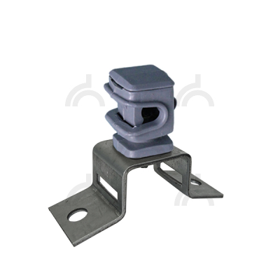 Держатель трубный проводника круглого 6-8 мм высота 16 мм серый, пласт.