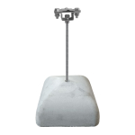 Держатель полоса/пруток для плоской кровли 300 мм, оцинк. с бетоном 3.5 кг